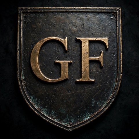 The Gluten Freak bronze GF crest